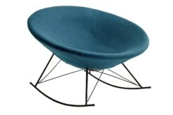 SalesFever Schaukelstuhl Rund | Bezug Webstoff | Kufen Gestell Metall Schwarz | B 105 X T 105 X H 101,5 Cm | Dunkelgrau -SalesFever 90124250 5b16 4093 a03b 9ffb4d4598ac