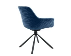 SalesFever Armlehnstuhl Mit Steppung | 360 Grad Drehfunktion | Bezug Samt | Gestell Metall | B 64 X T 63 X H 82 Cm | Blau – Schwarz -SalesFever 9032eee2 0ad7 4f8c 9ba4 b924d81aadef