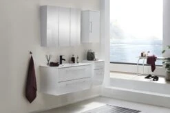 SalesFever Badezimmer Set 90 Cm | 4-tlg. Hochglanz | Inkl. Waschtisch Mit Mineralgussbecken | B 341 X T 46,5 X H 75 Cm | Weiß 15 SalesFever Badezimmer Set 90 Cm | 4-tlg. Hochglanz | Inkl. Waschtisch Mit Mineralgussbecken | B 341 X T 46,5 X H 75 Cm | Weiß -SalesFever 91d789ff 2e54 4171 a99e 81e3997cafca