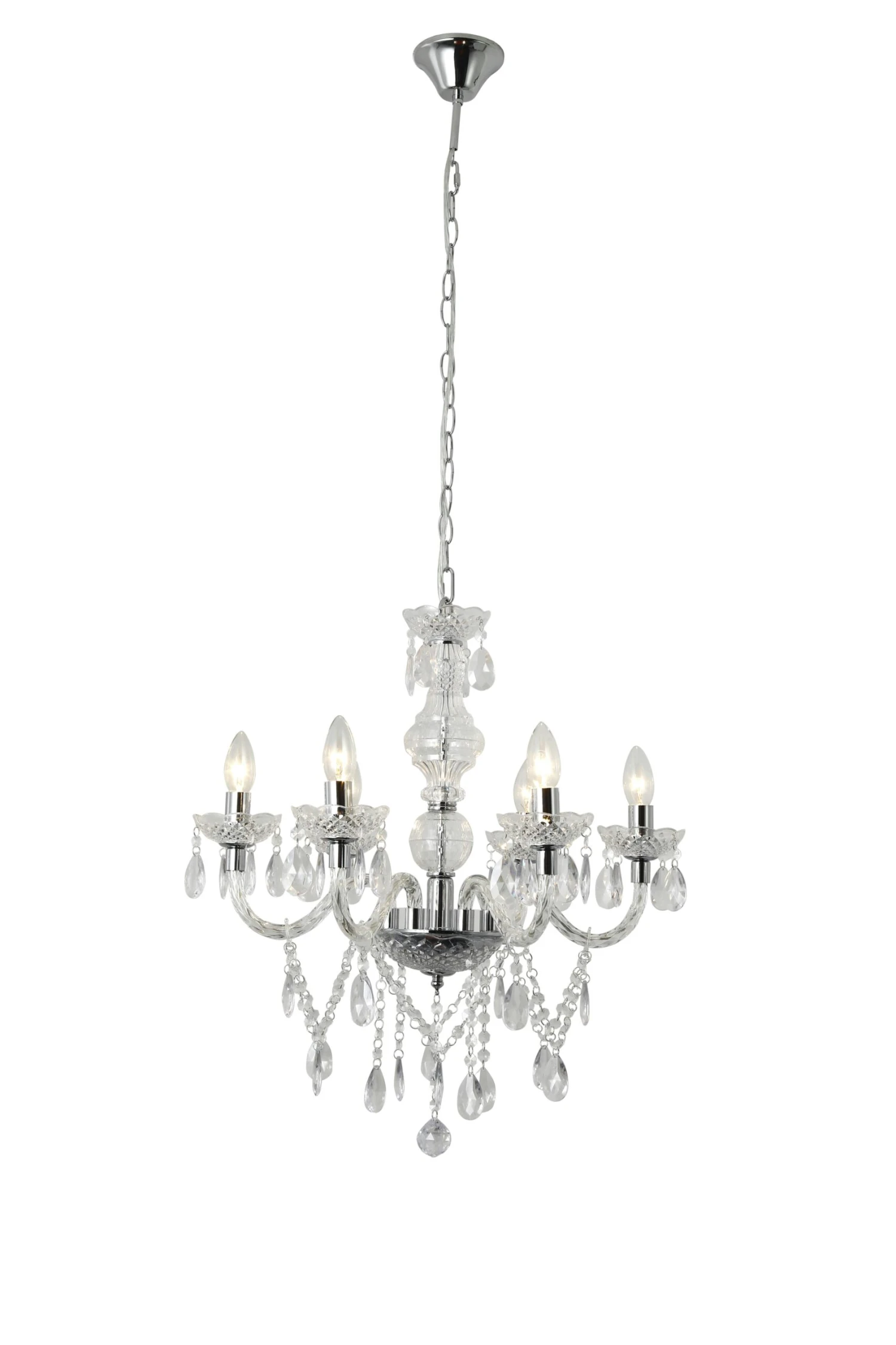 SalesFever Kronleuchter 120 Cm | 6-flammig | Metall Mit Acryl-Glas | B 59 X T 62 X H 120 Cm | Schwarz 4 SalesFever Kronleuchter 120 Cm | 6-flammig | Metall Mit Acryl-Glas | B 59 X T 62 X H 120 Cm | Schwarz – Bild 2