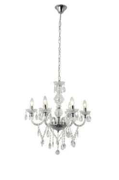 SalesFever Kronleuchter 135 Cm | 6-flammig | Metall Mit Klarem Acryl-Glas | B 59 X T 62 X H 135 Cm | Transparent