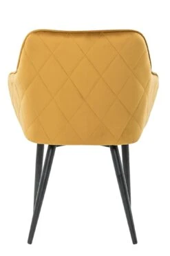 SalesFever Esszimmerstuhl | Stoffbezug In Samt-Optik | Höhenverstellbares Metallgestell | Diamantsteppung | B 61 X T 60 X H 85cm | Senfgelb–schwarz -SalesFever 98423325 3e7e 4770 a7b0 d74b528e5111