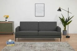SalesFever Sofa 3-Sitzer | Bezug Strukturstoff | Gestell Metall Schwarz | B 194 X T 79 X H 78 Cm | Anthrazit -SalesFever 9924d639 1ec8 4742 95dd 7ae618f98431
