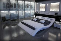 SalesFever Polsterbett 200 X 200 Cm | LED-Beleuchtung | Bezug Kunstleder | B 236 X T 262 X H 69 Cm | Weiß -SalesFever 9a2c6a72 c153 462e b169 feb5e60a88e7