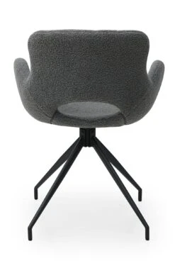 SalesFever Armlehnstuhl | 180° Drehplatte Unter Der Sitzfläche | Teddyfell (100% Polyester) | B 56 X T 57 X H 83 Cm | Dunkelgrau -SalesFever 9c1aff66 3879 4c32 983d e7c12103c62f