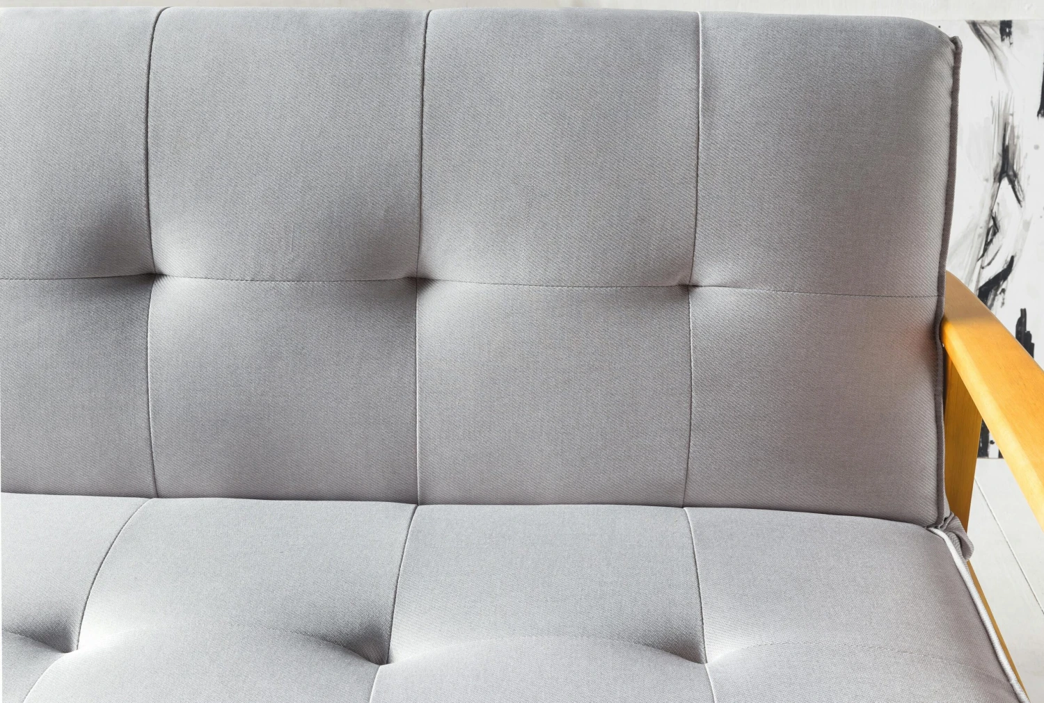 SalesFever Schlafsofa Mit Armlehnen | 3 Funktionen | Bezug Webstoff | Beine Eichenholz | B 190 X T 85 X H 81 Cm | Hellgrau 9 SalesFever Schlafsofa Mit Armlehnen | 3 Funktionen | Bezug Webstoff | Beine Eichenholz | B 190 X T 85 X H 81 Cm | Hellgrau – Bild 7