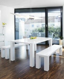 SalesFever Esstisch 180 X 90 Cm | Hochglanz Lackiert | MDF-Holz | B 180 X T 90 X H 76 Cm | Weiß -SalesFever 9dc64eca b0d6 4901 91a1 a41d89f5fa62 1