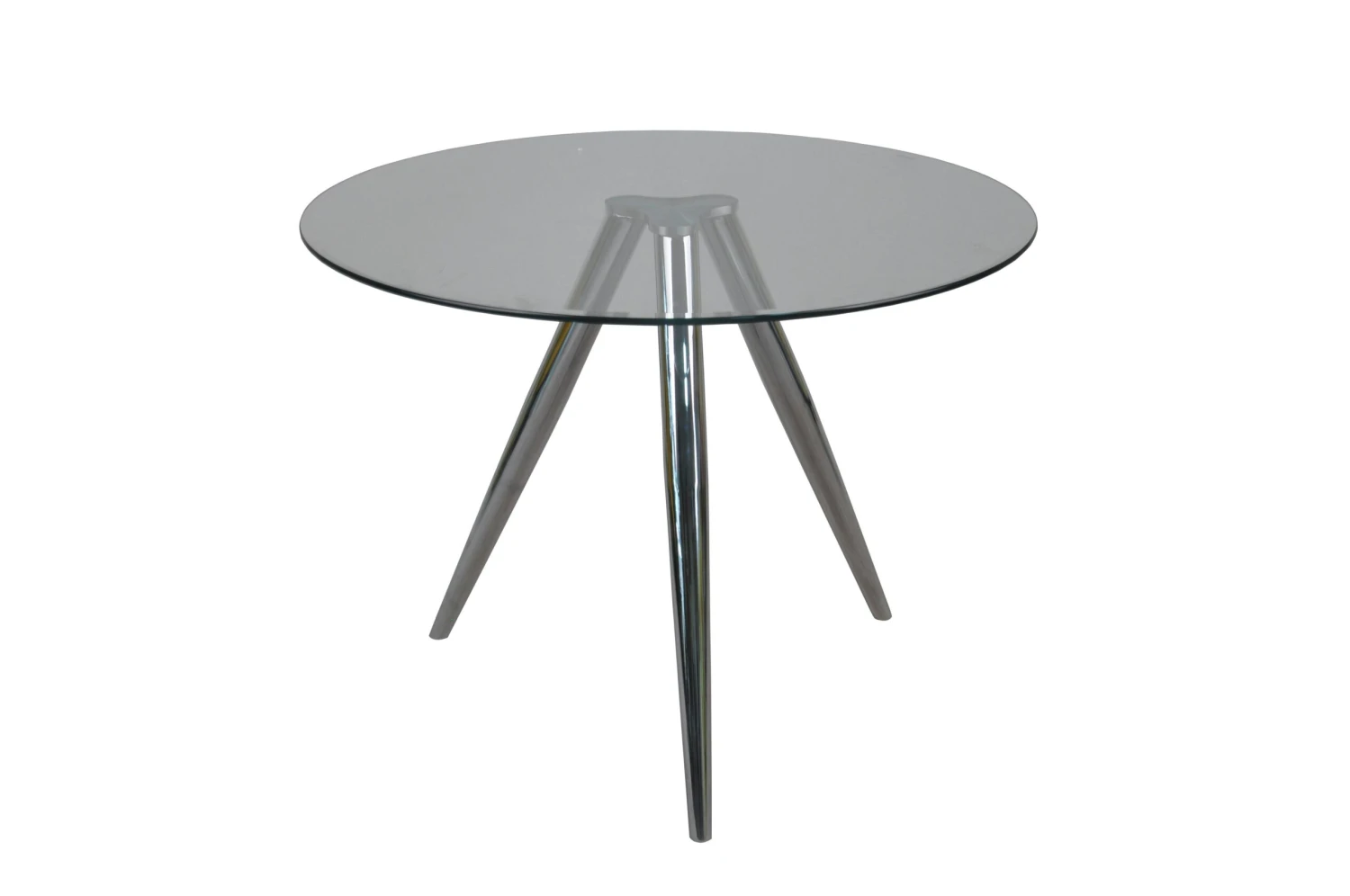 SalesFever Bistro-Esstisch Rund Ø 100 Cm | Tischplatte Glas | Gestell Chrom | B 100 X T 100 X H 75 Cm | Transparent-chromfarben 3 SalesFever Bistro-Esstisch Rund Ø 100 Cm | Tischplatte Glas | Gestell Chrom | B 100 X T 100 X H 75 Cm | Transparent-chromfarben