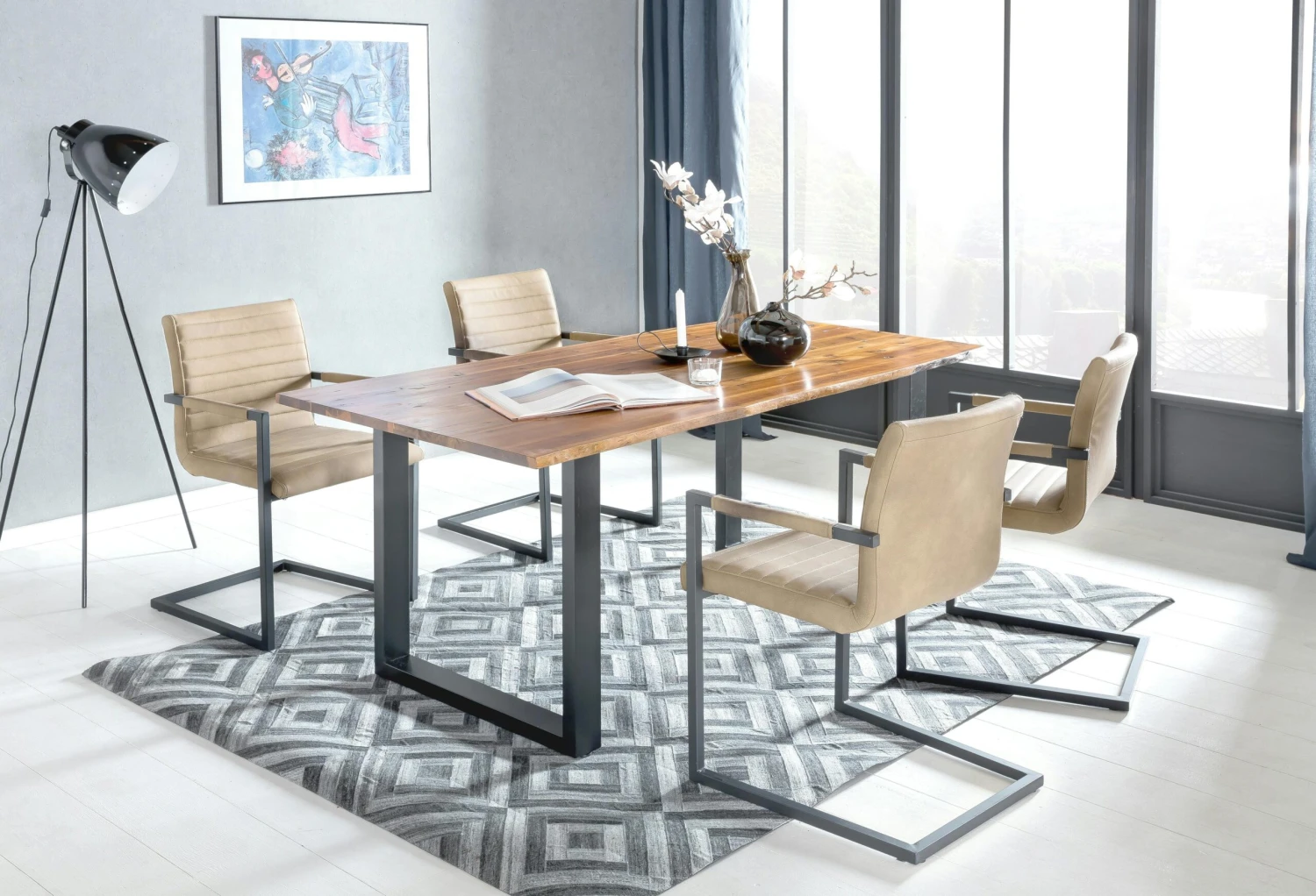 SalesFever Baumkante Esstisch 200 X 100 Cm | Massivholz Akazie | Gestell Metall Schwarz | B 200 X T 100 X H 77 Cm | Cognac 8 SalesFever Baumkante Esstisch 200 X 100 Cm | Massivholz Akazie | Gestell Metall Schwarz | B 200 X T 100 X H 77 Cm | Cognac – Bild 6