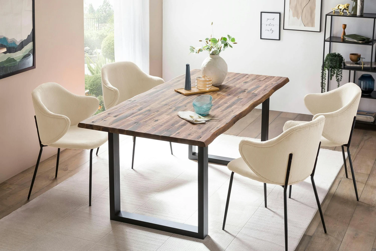 SalesFever Armlehnstuhl | 2er Set | Texturstoff | B 54 X T 55 X H 83 Cm | Beige 8 SalesFever Armlehnstuhl | 2er Set | Texturstoff | B 54 X T 55 X H 83 Cm | Beige – Bild 6