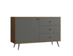 SalesFever Sideboard Mit 1 Tür, 3 Schubladen | MDF | Füße Metall | B 118 X T 40 X H 76 Cm | Grau-walnuss 14 SalesFever Sideboard Mit 1 Tür, 3 Schubladen | MDF | Füße Metall | B 118 X T 40 X H 76 Cm | Grau-walnuss -SalesFever a9c06373 6d79 47f7 afc7 eb39e5993fd1