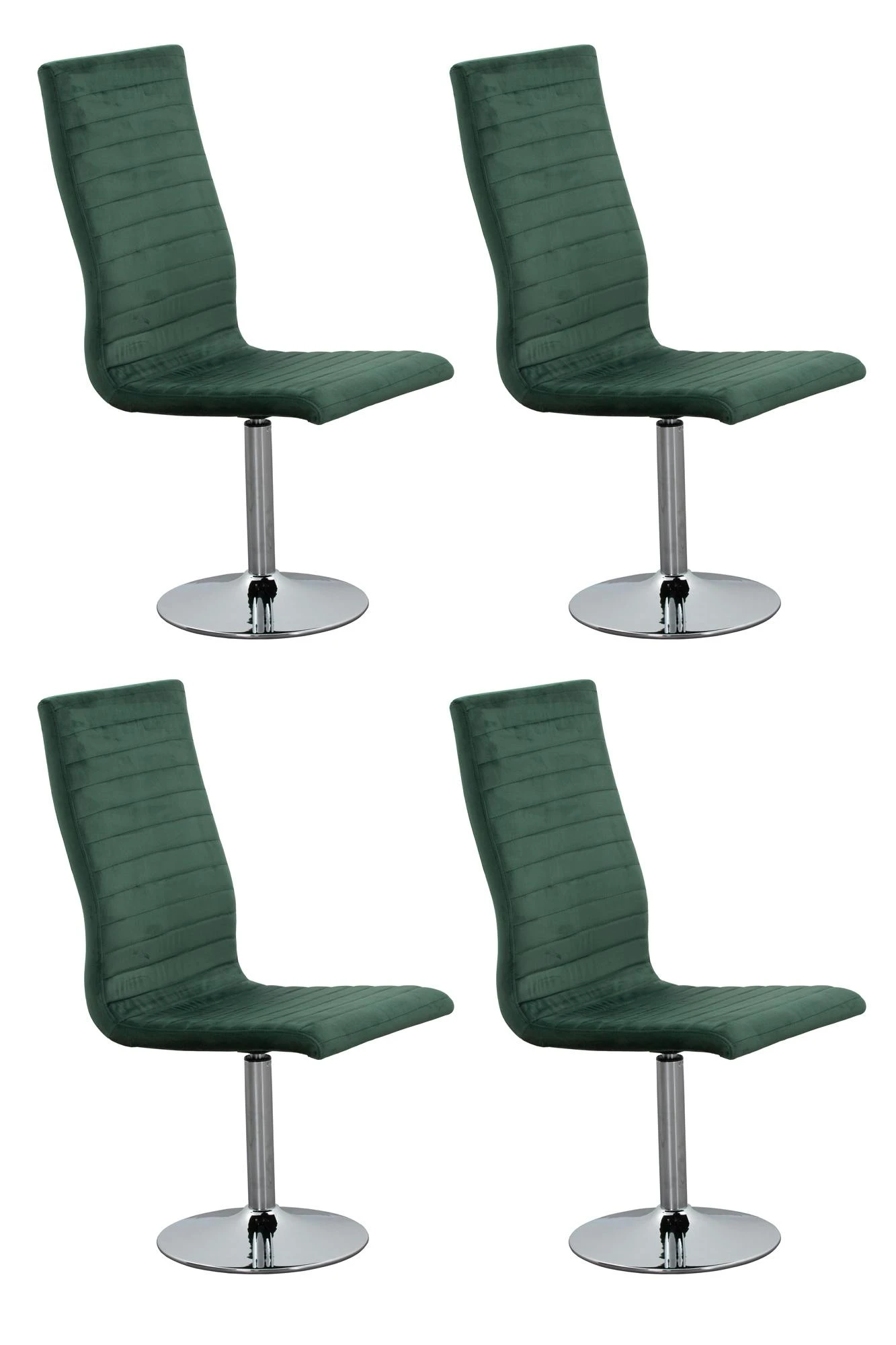 SalesFever Esszimmerstuhl 4er Set | Stoffbezug In Samt-Optik | Gestell Metall Chrom-Optik | 360 Grad Drehbar | B 45 X T 61 X H 108 Cm | Grün 9 SalesFever Esszimmerstuhl 4er Set | Stoffbezug In Samt-Optik | Gestell Metall Chrom-Optik | 360 Grad Drehbar | B 45 X T 61 X H 108 Cm | Grün – Bild 7