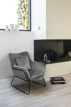 SalesFever Relaxsessel | Samt | B 68 X T 75 X H 82 Cm | Grau -SalesFever b13ada9f b4dd 4d1b a681 d1e139b3c657