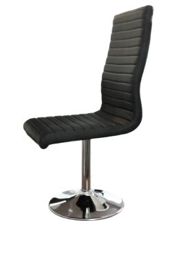 SalesFever Essgruppe 5-tlg. | 180 X 90 Cm | 1x Tisch Hochglanz | 4x Drehstuhl Kunstleder + Gestell Metall | Weiß-schwarz-chrom -SalesFever b3e3de0f b882 4763 a25f c22dad33f599