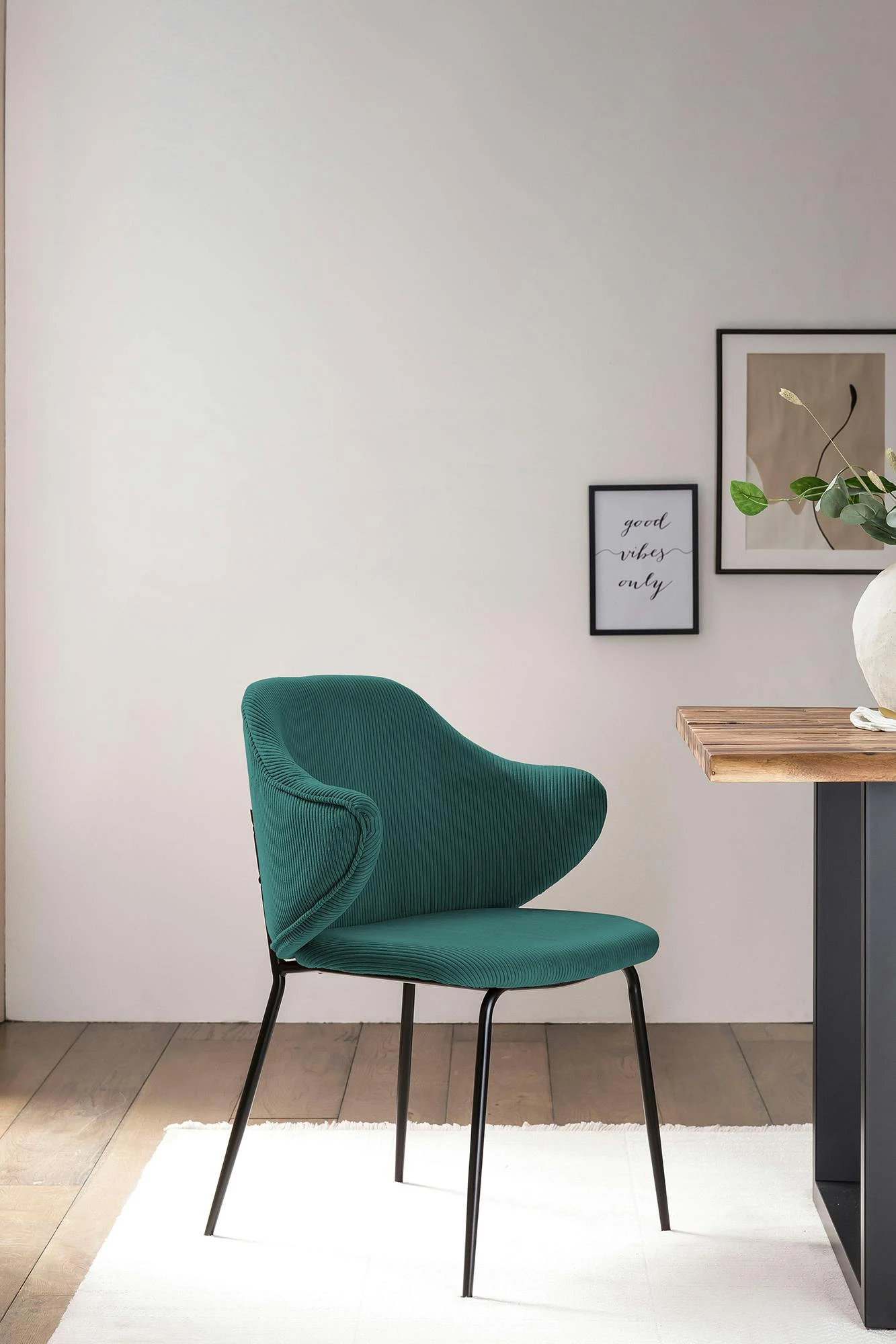 SalesFever Armlehnstuhl | 2er Set | Texturstoff | B 54 X T 55 X H 83 Cm | Dunkelgrün 9 SalesFever Armlehnstuhl | 2er Set | Texturstoff | B 54 X T 55 X H 83 Cm | Dunkelgrün – Bild 7