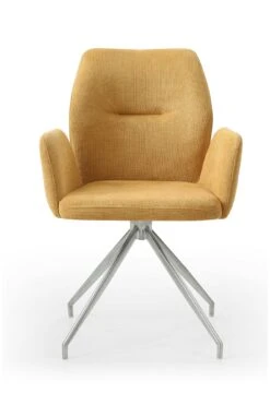 SalesFever Armlehnstuhl | 360° Drehfunktion | Strukturstoff | B 60 X T 62 X H 89 Cm | Gelb