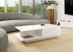 SalesFever Couchtisch Rechteckig | Mit Schublade | MDF-Holz | B 120 X T 60 X H 36 Cm | Weiß