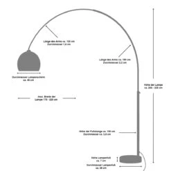 SalesFever Bogenlampe XXL 230 Cm | Höhenverstellbar | Ø Lampenschirm 40 Cm | Echter Marmorfuß | B 220 X T 40 X H 230 Cm | Weiß -SalesFever bc9faf5d 8088 42ab 80ac 11528608cb3e