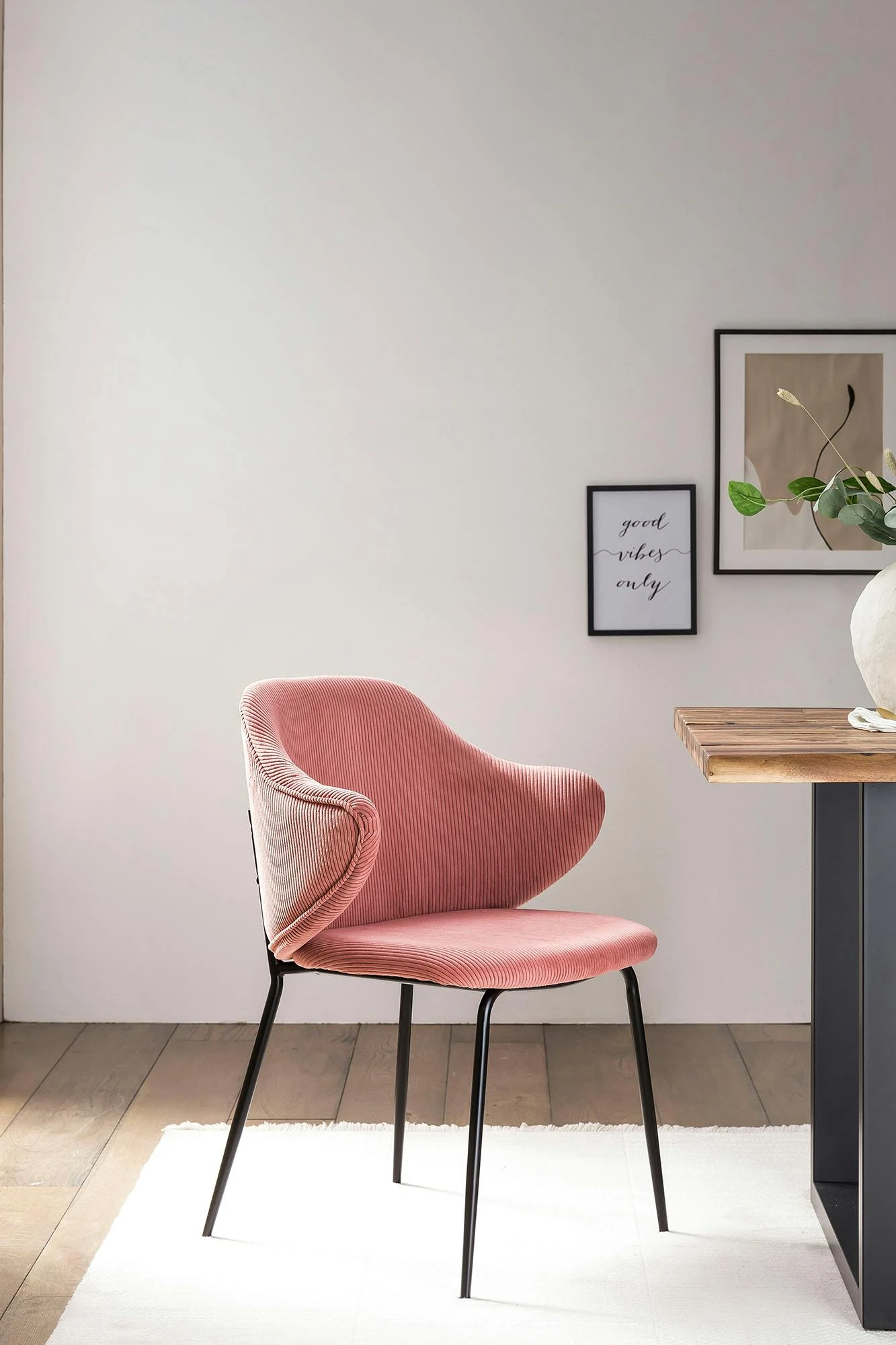 SalesFever Armlehnstuhl | 2er Set | Texturstoff | B 54 X T 55 X H 83 Cm | Rose 9 SalesFever Armlehnstuhl | 2er Set | Texturstoff | B 54 X T 55 X H 83 Cm | Rose – Bild 7