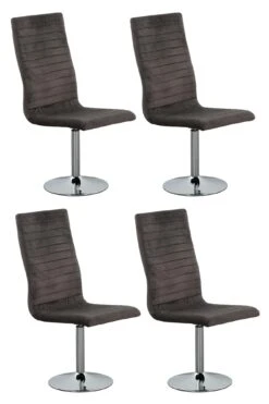 SalesFever Essgruppe 5-tlg. | 1x Tisch Rund 100 Cm Glasplatte + Beine Chrom | 4x Drehstuhl Samt-Optik Grau + Fuß Verchromtes Metall 13 SalesFever Essgruppe 5-tlg. | 1x Tisch Rund 100 Cm Glasplatte + Beine Chrom | 4x Drehstuhl Samt-Optik Grau + Fuß Verchromtes Metall -SalesFever bd80ddff d67e 4b78 ac76 4a3de2ba595d