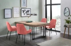 SalesFever Essgruppe 5-tlg. | 180 X 100 Cm | Tischplatte Akazie 100 Mm | Gestell Metall | 4x Stühle Strukturstoff | Tannengrün – Schwarz -SalesFever be313d45 c41f 43ae a59c 369aef696ce8 1