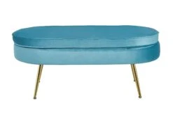 SalesFever Sitzpouf | Oval | Bezug Samt-Stoff Grün | Gestell Metall Goldfarben | B 99 X T 44 X H 40 Cm -SalesFever c015636f 0c68 4c38 8292 0c8218fb01c5 1