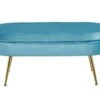 SalesFever Sitzpouf | Oval | Bezug Samt-Stoff Blau | Gestell Metall Goldfarben | B 99 X T 44 X H 40 Cm -SalesFever c015636f 0c68 4c38 8292 0c8218fb01c5 2