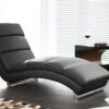 SalesFever Relaxliege | Bezug Kunstleder | Gestell Metall Verchromt | B 60 X T 171 X H 81 Cm | Schwarz -SalesFever c2435cb2 e284 483e 9f66 159e40664e36