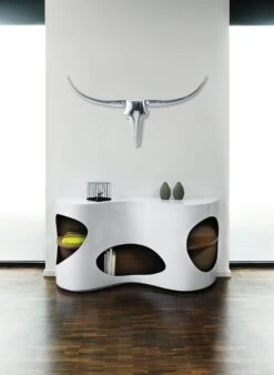 SalesFever Lowboard | MDF-Holz | B 200 X T 50 X H 30 Cm | Weiß Hochglanz – Walnuss Matt -SalesFever c25f4f05 d24d 4cd7 a32f 7587220ce346 2