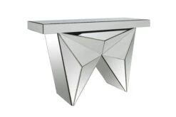 SalesFever Konsolentisch Aus MDF Mit Spiegelglas | Sockel Aus Dreieckigen Spiegelelementen | B 120 X T 35,5 X H 80 Cm | Komplett Verspiegelt -SalesFever c29395eb b10f 4e8f ac78 b4df3914adc3 2