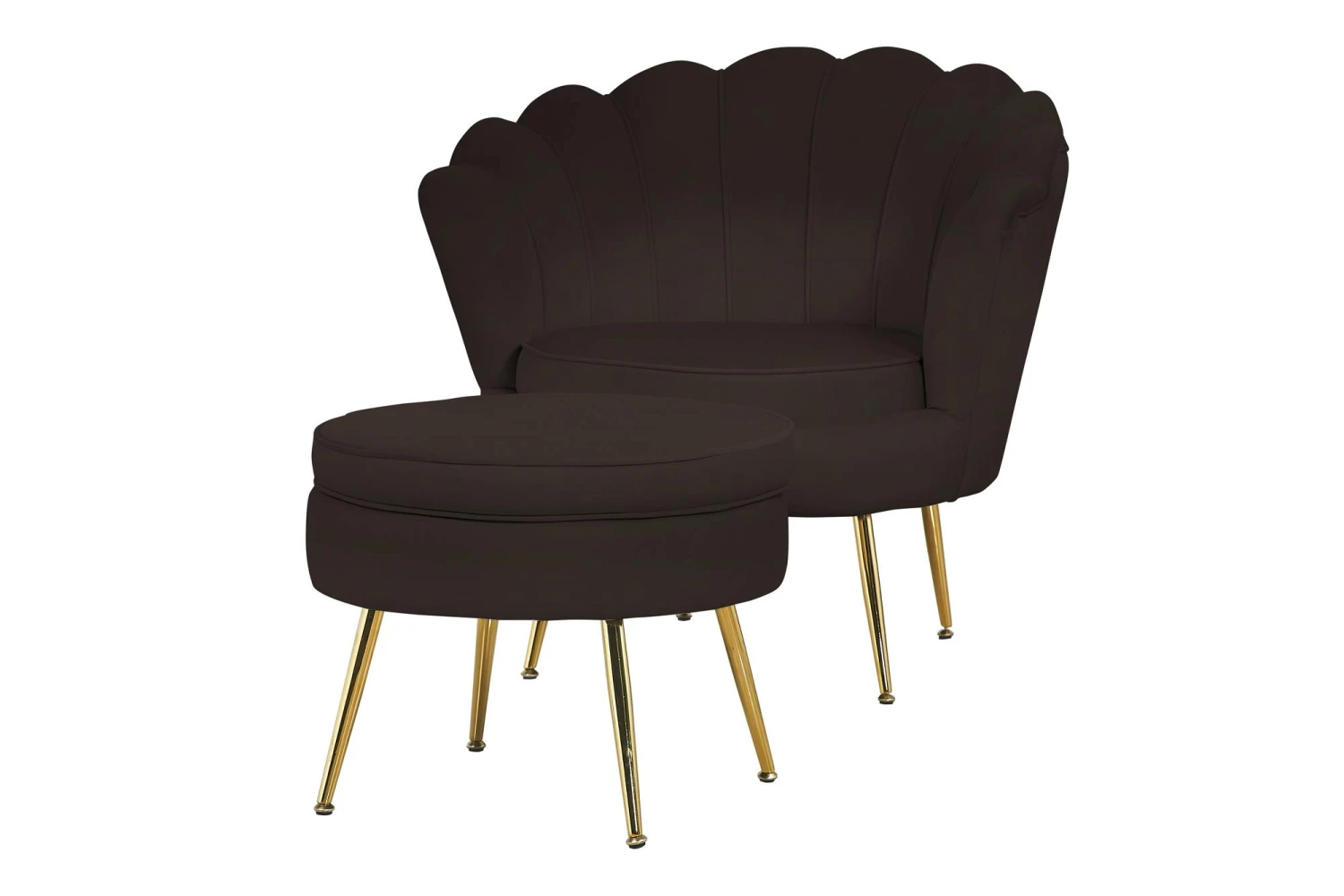 SalesFever Sitzpouf | Rund | Bezug Samt-Stoff Schwarz | Gestell Metall Goldfarben | B 52 X T 52 X H 41 Cm 9 SalesFever Sitzpouf | Rund | Bezug Samt-Stoff Schwarz | Gestell Metall Goldfarben | B 52 X T 52 X H 41 Cm – Bild 7