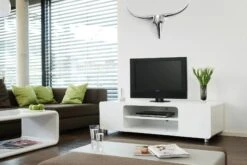 SalesFever Lowboard | Hochglanz Lackiert | MDF-Holz | B 200 X T 50 X H 30 Cm | Weiß -SalesFever c526f0ce db0a 47dc beb6 fcfa0ea53e6a