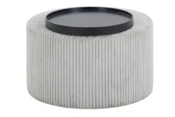 SalesFever Couchtisch 70 Cm Rund | Drehbare Tischplatte | Bezug Texturstoff | MDF-Holz | B 70 X T 70 X H 44 Cm | Hellgrau-mattschwarz -SalesFever c54f072e ba2c 4f6e 944f 806318ae2ae8