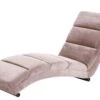 SalesFever Relaxliege | Stoffbezug In Samt-Optik | Gestell Metall Schwarz | B 60 X T 170 X H 82 Cm | Rose