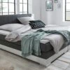 SalesFever Boxspringbett 180 X 200 Cm | LED-Beleuchtung | Bonellfederkern Matratze | 5 Cm Topper | Bezug Kunstleder |grau-weiß -SalesFever c77bab17 5670 44f1 ac08 0545a7ab03a6 5