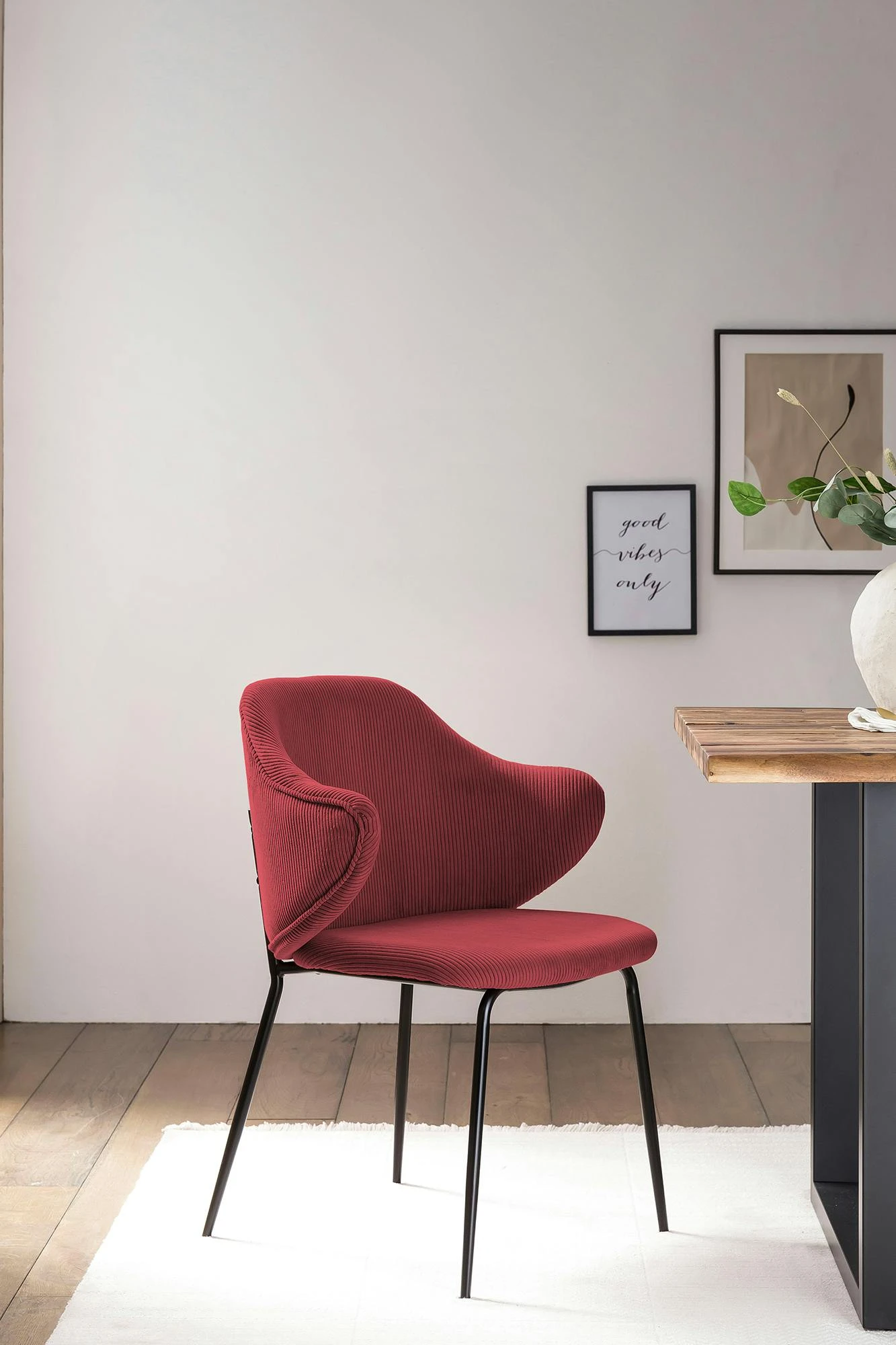 SalesFever Armlehnstuhl | 2er Set | Texturstoff | B 54 X T 55 X H 83 Cm | Beere 8 SalesFever Armlehnstuhl | 2er Set | Texturstoff | B 54 X T 55 X H 83 Cm | Beere – Bild 6