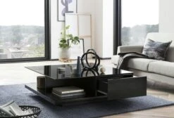 SalesFever Couchtisch Quadratisch | Zwei Schubladen | MDF-Holz | B 100 X T 100 X H 36 Cm | Schwarz 14 SalesFever Couchtisch Quadratisch | Zwei Schubladen | MDF-Holz | B 100 X T 100 X H 36 Cm | Schwarz -SalesFever c94222f5 a207 4a23 bf50 07d589083397