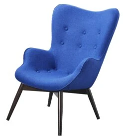 SalesFever Polstersessel Webstoff | Gestell Metall Holzoptik Eiche | B 80 X T 99 X H 92 Cm | Blau -SalesFever c9c82099 1c32 475e bb84 8de53476818a 4
