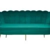 SalesFever Muschel-Sofa | 3-Sitzer | Bezug Samt-Stoff Grün | Gestell Metall Goldfarben | B 180 X T 54 X H 78 Cm -SalesFever cb608399 adba 4342 9b2a 2a4432867f13
