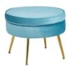 SalesFever Sitzpouf | Rund | Bezug Samt-Stoff Blau | Gestell Metall Goldfarben | B 52 X T 52 X H 41 Cm 2 SalesFever Sitzpouf | Rund | Bezug Samt-Stoff Blau | Gestell Metall Goldfarben | B 52 X T 52 X H 41 Cm -SalesFever cbb94452 2fed 492c b318 70632f079a93 4