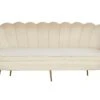 SalesFever Muschel-Sofa | 3-Sitzer | Bezug Samt-Stoff Beige | Gestell Metall Goldfarben | B 180 X T 54 X H 78 Cm -SalesFever cc88cf8f 1cd1 486c b1fe b582eb940c9c 1