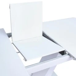 SalesFever Esstisch 160-200 X 90 Cm | Ausziehbar | Tischplatte MDF Mit Sicherheitsglas | B 160 X T 90 X H 77 Cm | Weiß -SalesFever cf16eb7a 551c 4073 adec 50927f5b7ed2