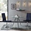 SalesFever Essgruppe 5-tlg. | 1x Tisch Rund 100 Cm Glasplatte + Beine Chrom | 4x Drehstuhl Samt-Optik Blau + Fuß Verchromtes Metall 2 SalesFever Essgruppe 5-tlg. | 1x Tisch Rund 100 Cm Glasplatte + Beine Chrom | 4x Drehstuhl Samt-Optik Blau + Fuß Verchromtes Metall -SalesFever cf290229 ed5b 4294 a55d 6bcf223b6eaf 1