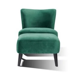 SalesFever Polstersessel Inkl. Sitzhocker | Stoffbezug In Samt | Beine Hevea Holz Schwarz | Vollpolsterung | B 138 X T 126 X H 80 Cm | Seegrün -SalesFever d30d7bf6 0d44 4f98 9d40 45d206882806