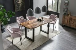 SalesFever Armlehnstuhl | Bezug In Samt-Optik | Gestell Metall Höhenverstellbar | Knopfheftung | B 61 X T 45 X H 85 Cm | Grün – Schwarz -SalesFever d3f61389 47fa 4a96 869e f9d660cfc62e 3