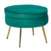 SalesFever Sitzpouf | Rund | Bezug Samt-Stoff Grün | Gestell Metall Goldfarben | B 52 X T 52 X H 41 Cm -SalesFever d6523120 18a5 4ad9 8100 db40655d53b4 1