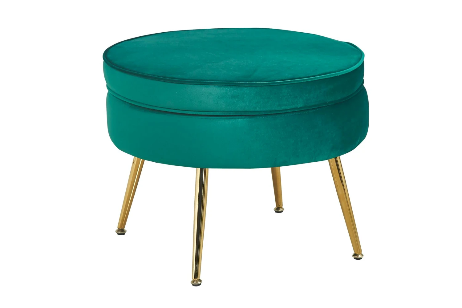 SalesFever Sitzpouf | Rund | Bezug Samt-Stoff Schwarz | Gestell Metall Goldfarben | B 52 X T 52 X H 41 Cm 6 SalesFever Sitzpouf | Rund | Bezug Samt-Stoff Schwarz | Gestell Metall Goldfarben | B 52 X T 52 X H 41 Cm – Bild 4