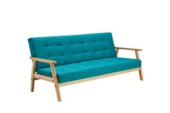 SalesFever Schlafsofa Mit Armlehnen | 3 Funktionen | Stoffbezug Samt-Optik | Gestell Massivholz Eukalyptus | B 190 X T 85 X H 81 Cm | Rose -SalesFever d7435fdc 2993 4ac6 9bf4 e2ca509805f0 3