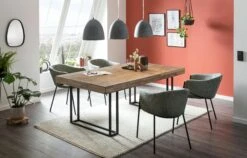 SalesFever Esstisch 200 X 100 Cm | Akazie Massiv | Gestell Metall Schwarz | B 200 X T 100 X H 75 Cm | Natur -SalesFever d7a940e6 6c39 4b74 a6f8 c97cafeed11a