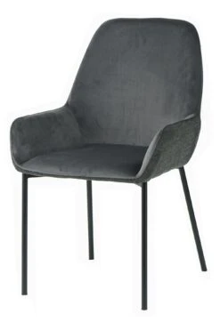 SalesFever Esszimmerstuhl 2er Set | Bezug Außen Strukturstoff | Bezug Innen Samt | Gestell Metall | B 58 X T 58 X H 89 Cm | Hellgrau - Schwarz 11 SalesFever Esszimmerstuhl 2er Set | Bezug Außen Strukturstoff | Bezug Innen Samt | Gestell Metall | B 58 X T 58 X H 89 Cm | Hellgrau - Schwarz -SalesFever d8d418fe 3569 42bc bb2e 7ef9c121bc27 1